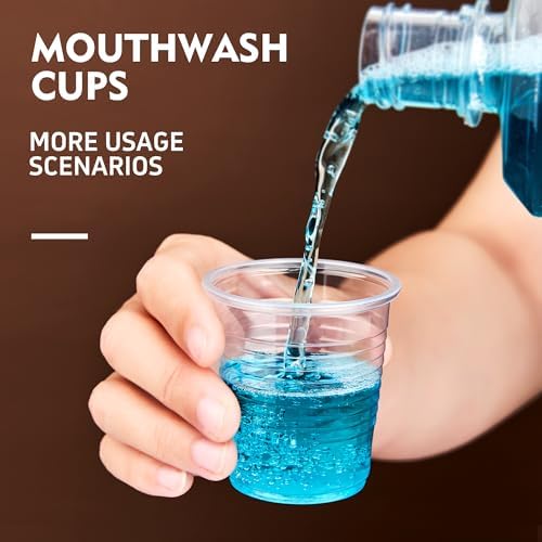 YEEHAW 3 oz Disposable Plastic Cups, 500 Pack, BPA-Free, Clear, Bathroom Mouthwash Cups, Ideal for Parties and BBQ