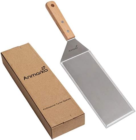Stainless Steel Metal Griddle 4 x 8 inch Spatula - Spatula Hamburger Turner Scraper - Pancake Flipper - Great for BBQ Grill and Flat Top Griddle - Commercial Grade
