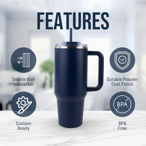 Hogg Big Swig 40oz Tumbler with Handle and Straw - Coastal Breeze, 40 oz Tumbler, Insulated Cup with Handle, 40oz Water Bottle with Straw, Thermal Cups, Leak Proof Lid, Travel Mugs, Stainless Steel