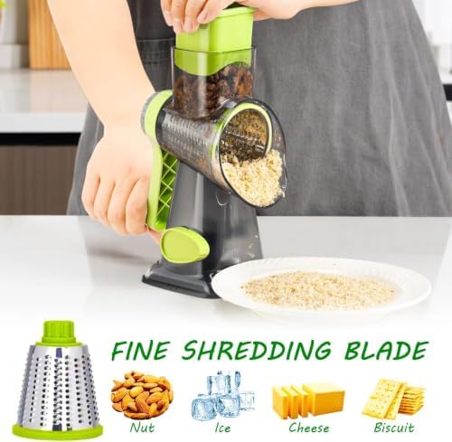 Cheese Grater with Handle,Multifunctional Rotary Cheese Grater