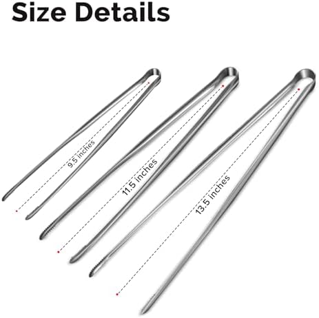 Precise Serrated Non-Slip Tips Cooking Tongs (9.5" & 11.5" & 13.5")