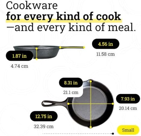 Lodge Pre-Seasoned Cast Iron Skillet Set, 8, 10.25 and 12 Inches