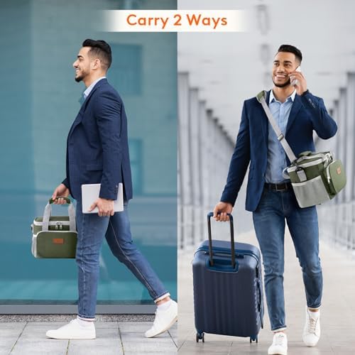 Lifewit Medium Lunch Bag, Insulated Lunch Box, Soft Cooler Cooling Tote for Adult Men Women, Gray and Green 12-Can (9L)