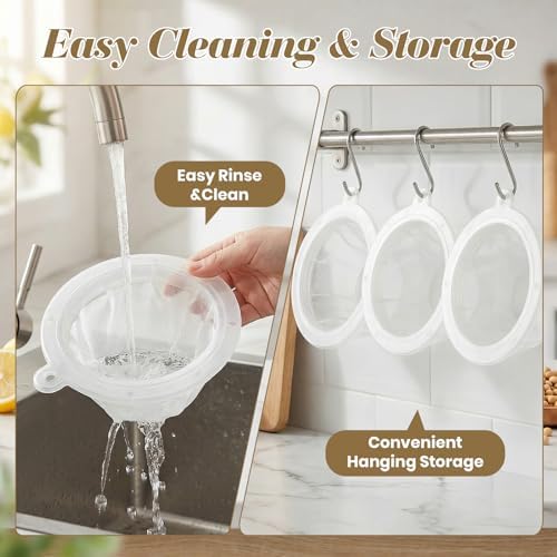 WMKGG 4PCS Food Filter Strainer, 5 Inch Nylon Plastic Strainer