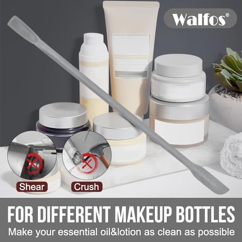 Walfos Silicone Spatula Set (7pcs) - 600℉ Heat Resistant Silicone Scraper Spatulas with Stainless Steel Core, Non Stick Flexible Rubber Spatula for Cooking, Baking and Mixing, Gray