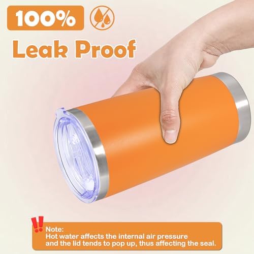 20oz Tumbler Stainless Steel Tumbler Coffee Tumbler with Lid Orange, 8P