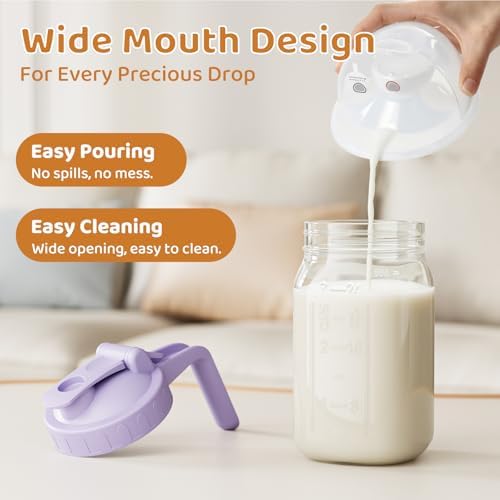 32 oz Breast Milk Pitcher, Glass Mason Jar Pitcher with Lid