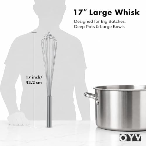 OYV 18/10 Stainless Steel Large Whisk, 17-Inch Heavy-Duty Kitchen Whisk