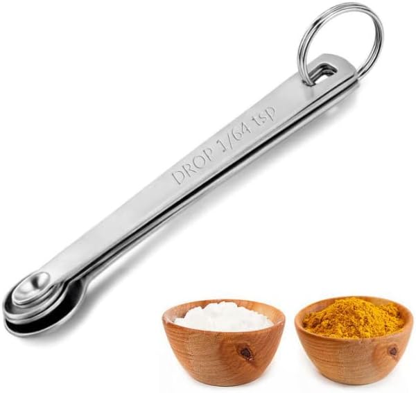 LIUSM Mini Stainless Steel Measuring Spoons Set (Set of 5)