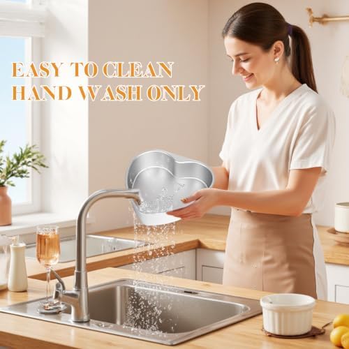 10 Inch Heart Shaped Cake Pans,2 Pack Non-stick Aluminum Heart Pan
