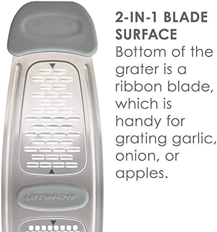 Rachael Ray Tools and Gadgets Stainless Steel Multi Grater for Cheese, Ginger, Garlic, and more, Gray