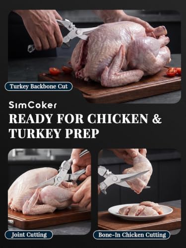 Heavy Duty Poultry Shears, Better Control for Chicken & Turkey Prep