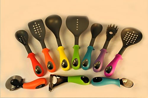 70707 Uniware Professional Non-stick Kitchen Gadgets with Weighted Handle and Integrated Tool Rests (Spaghetti Fork, Plum)