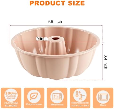 Non-Stick Rectangular Cake Pan - 10.5 Inch Baking Pan for Cakes, Brownies, and Bars - Durable Carbon Steel with Premium Coating (Pink, Round)