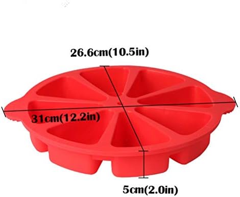 SHEbaking Scone Pan Silicone Triangle Cake Mold Scone Molds for Baking Nonstick Cornbread Pan 8 Cavity Pie for Pie,Pizza,Brownies (Red)