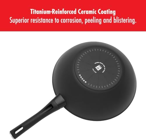 ZWILLING Madura Plus Ceramic 12-Inch Fry Pan, Titanium-Reinforced Ceramic Nonstick Frying Pan, Aluminum Skillet, Dishwasher Safe Cookware, Matte Black