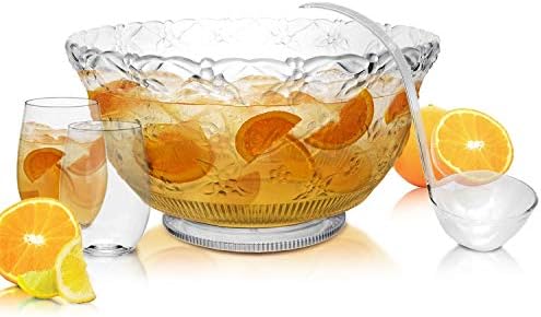 Party Essentials Hard Plastic 5-Ounce Punch Bowl/Serving Ladle, 3-Count, Clear