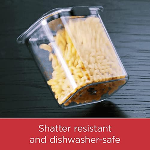 Rubbermaid Brilliance Plastic Food Storage Pantry Baking Set, 3 Containers with Lids (6 Pieces Total), BPA-Free, Clear