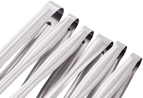HINMAY Small Serving Tongs Set 6" Stainless Steel Mini Tongs, Set of 6
