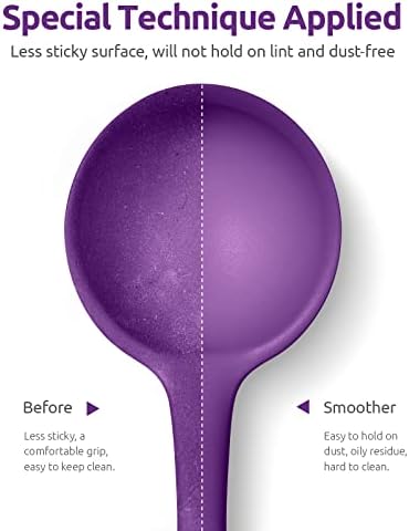 13 inch Silicone Soup Ladle: U-Taste 600ºF Heat Resistant 4 oz Large Non-stick Seamless Rubber Kitchen Deep Serving Spoon with Non-slip Solid Long Handle for Cooking Sauce/Stews/Gravies/Chili(Purple)