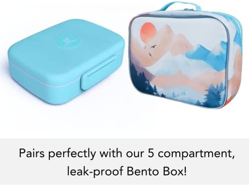 Fenrici Watercolor Lunch Box for Girls, Kids, Teens, Women Insulated Lunch Bag, Soft Sided Compartments, Spacious, BPA Free, Food Safe, 10.8in x 8.5in x 2.8in (Limited Edition)