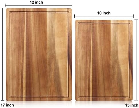 17" Acacia Wood Cutting Boards for Kitchen Meat Large Wooden Chopping Board