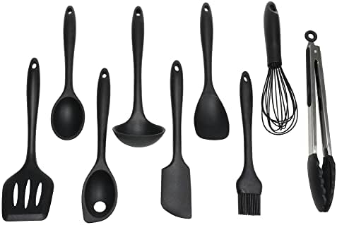 Chef Craft Premium Silicone Cooking Tongs, 12 inch, Black