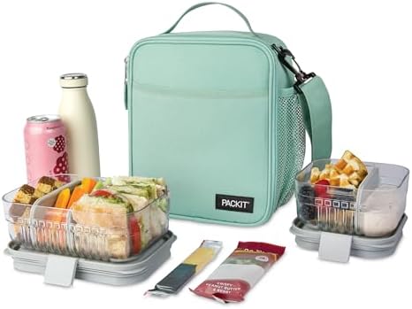 PackIt Freezable Crossbody Lunch Box, Sage