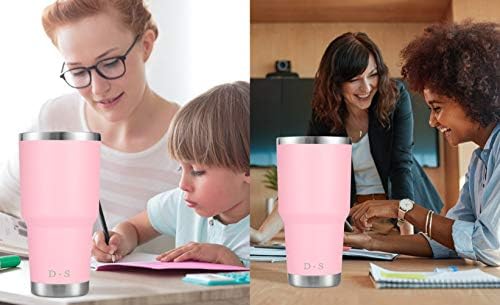 D·S 30 oz Pink Tumbler Double Wall Vacuum Insulated Travel Coffee Mug