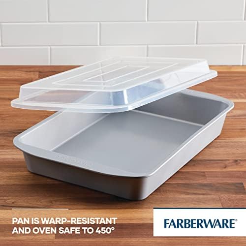 Farberware Golden Bake, Bakeware, Rectangular Cake Pan with Lid, 9x13 Inch