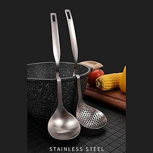 Peohud 4 Pack Soup Ladle Soup Colander, SUS304 Stainless Steel Slotted Hot Pot Ladle Strainer Scoops, Thickening Cooking Skimmer Cookware Utensil for Hotpot Scooping Sauce Serving, 12 Inch
