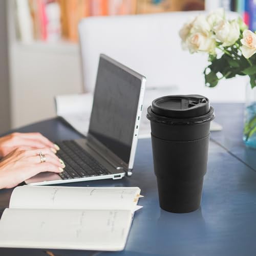 SIUQ 500 Pack 16 oz Coffee Cups with Lids, Disposable Hot Paper Coffee Cups