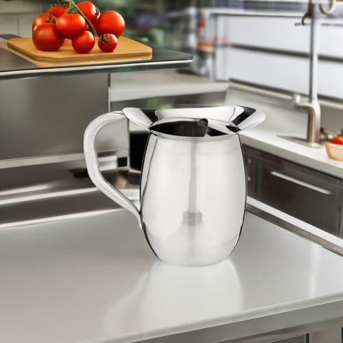 Winco WPB-2C Deluxe Bell Pitcher with Ice Catcher, 2-Quart, Stainless Steel, Medium