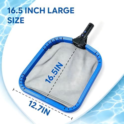 Pool Skimmer Net, Heavy Duty Flat Nylon Fine Mesh Leaf Bag, Fast Debris Removal Cleaning Tool Compatible with Standard Pole for All Swimming Pools and Ponds(No Pole)