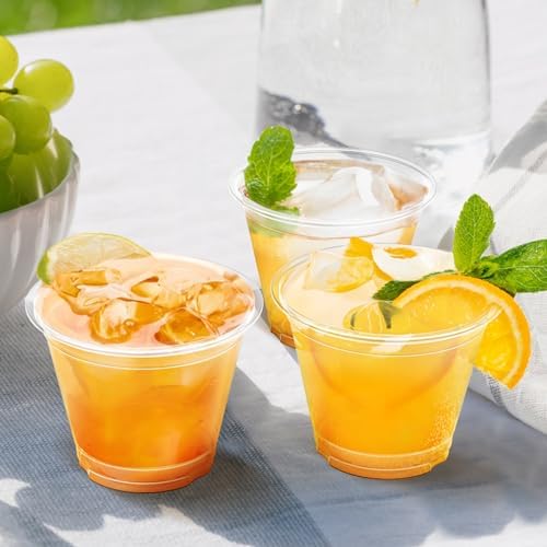 Dealusy 100 Pack 9 oz Clear Plastic Cups