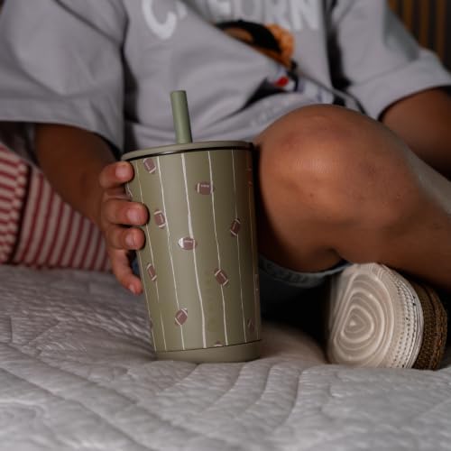 HydroJug Everyday Tumbler 14 oz, Ceramic-Lined Straw Cup, Football