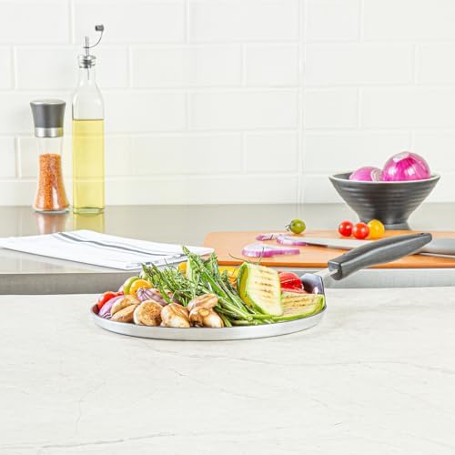 Restaurantware Nonstick Griddle 1 Count 10 x 10 Inch Aluminum Nonstick Frying Griddle With Bakelite Handle - Square Frying Pan With Even Heating - Black Cooking Surface For Home Kitchens