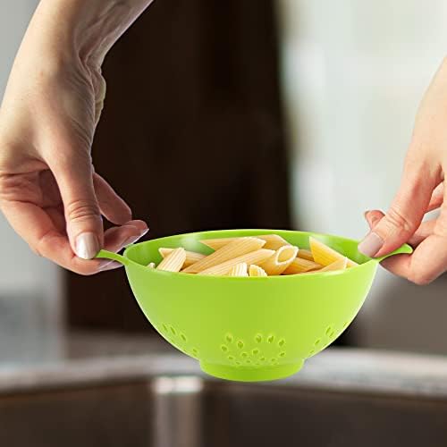 Meadow Lane 6-Inch Small Colander, 3-Cup Food Strainer, Meadow Green