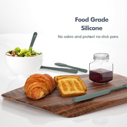 ChefAide 5 Pieces Silicone Spatulas Set, Heat Resistant Rubber Spatula