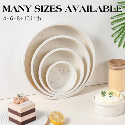 8 inch Silicone Round Cake Pans, Set of 3, Cream