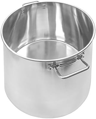 CONCORD Polished Stainless Steel Stock Pot Brewing Beer Kettle Mash Tun w/Flat Lid (180 QT)