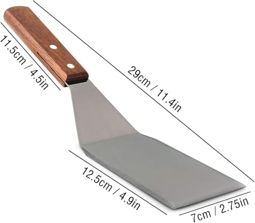 Hamburger Spatula Turner, Stainless Steel Heavy Duty Spatula Turner, Metal Spatulas for Cast Iron Skillet, Grill Griddle Scraper Kitchen Cooking