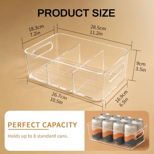 Mpotmiy 4-Pack Pantry Organizers and Storage, Clear Fridge Organizer Bins