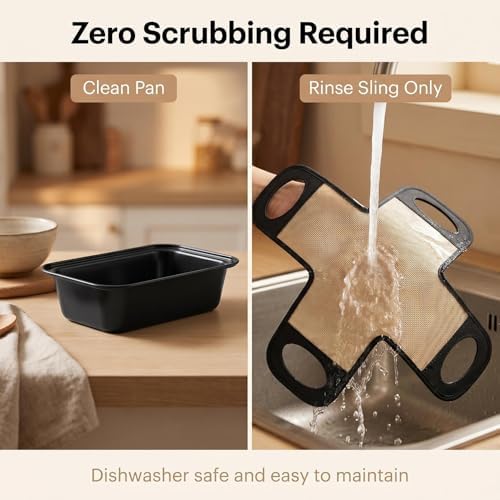 2-Pack 9x5 Nonstick Loaf Pan Set, Carbon Steel Bread Pan with Slings