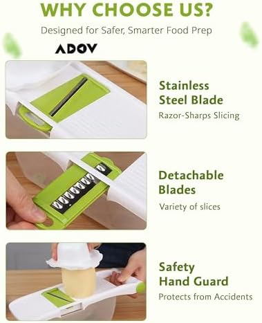 ADOV Mandoline Slicer for Kitchen, Vegetable Chopper with Container