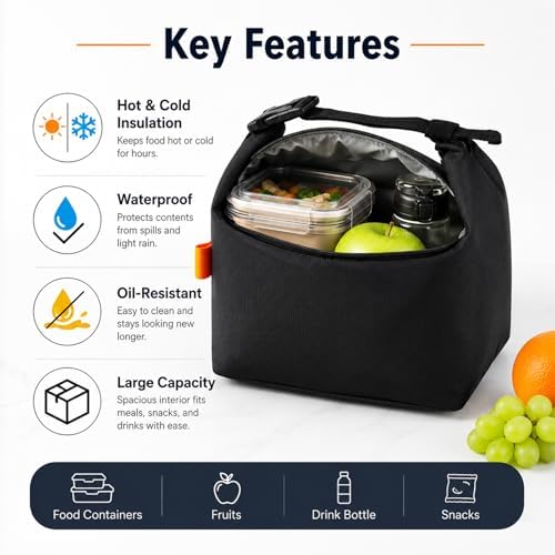 Insulated Lunch Bag For Women, Reusable Lunch Box Tote Bags