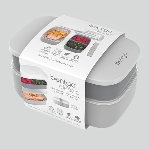 Bentgo Classic Stackable 3-Compartment Adult Bento-Style Lunch Box