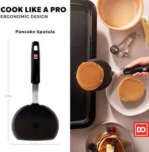 DI ORO Silicone Pancake Turner - Flexible & Thin, 600F Heat Resistant