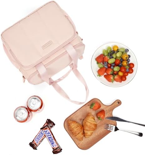NISHEL Insulated Lunch Bag, Leakproof Cooler with Detachable Shoulder Strap