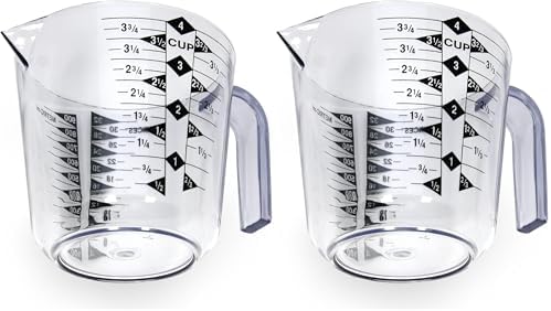 Chef Craft Select Plastic Measuring Cup,4 Cup,Clear,(Pack of 2)